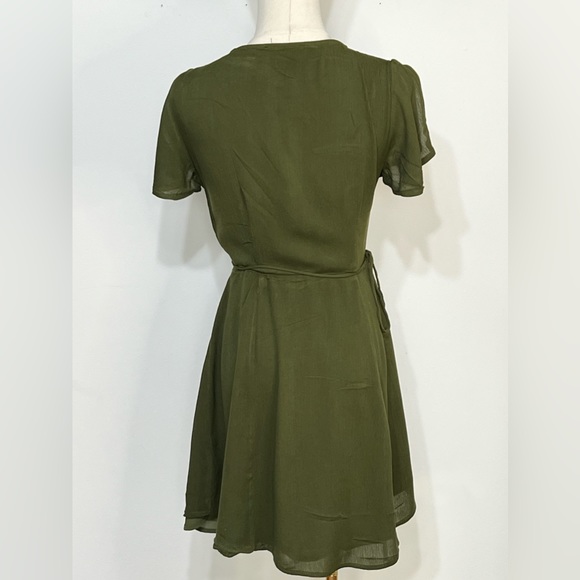 Lulus Harbor Point Olive Green Wrap Dress Women's Size XS - Picture 7 of 11